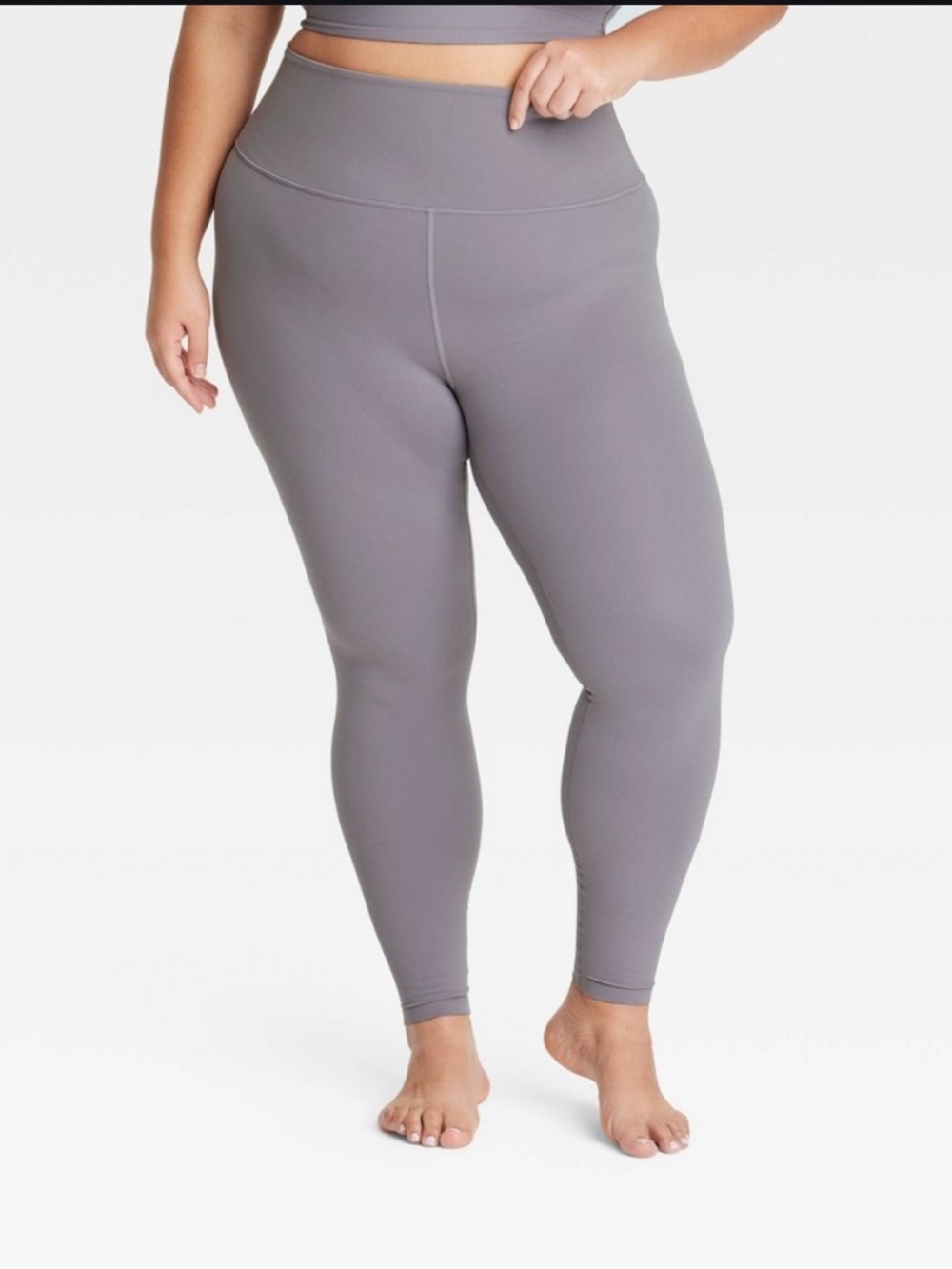 High-Waist Plus-Size Leggings - Gray